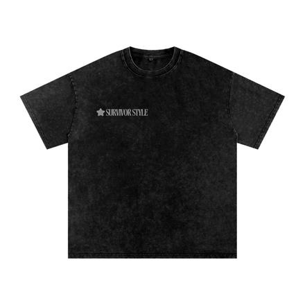 White Ivory - Acid Wash Oversize Tee - Maturation