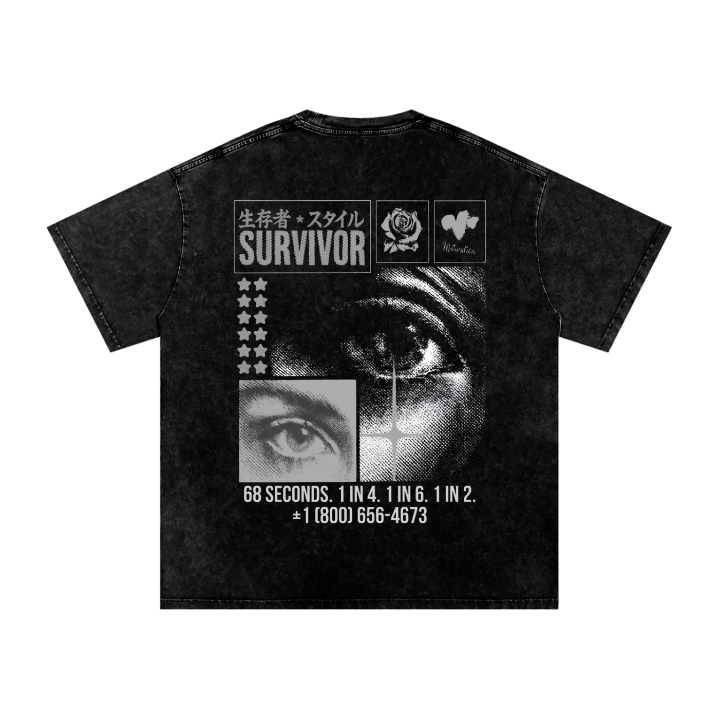White Ivory - Acid Wash Oversize Tee - Maturation